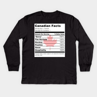 Canadian Facts Kids Long Sleeve T-Shirt